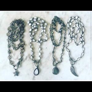 Silver and Pearl Necklace w/Diamond Pave Clasp